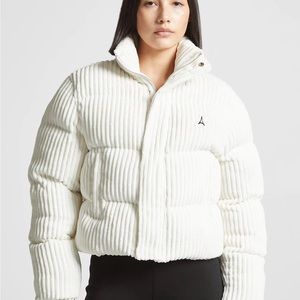RIBBED VELOUR PUFFER JACKET - CREAM Maniere de Voir